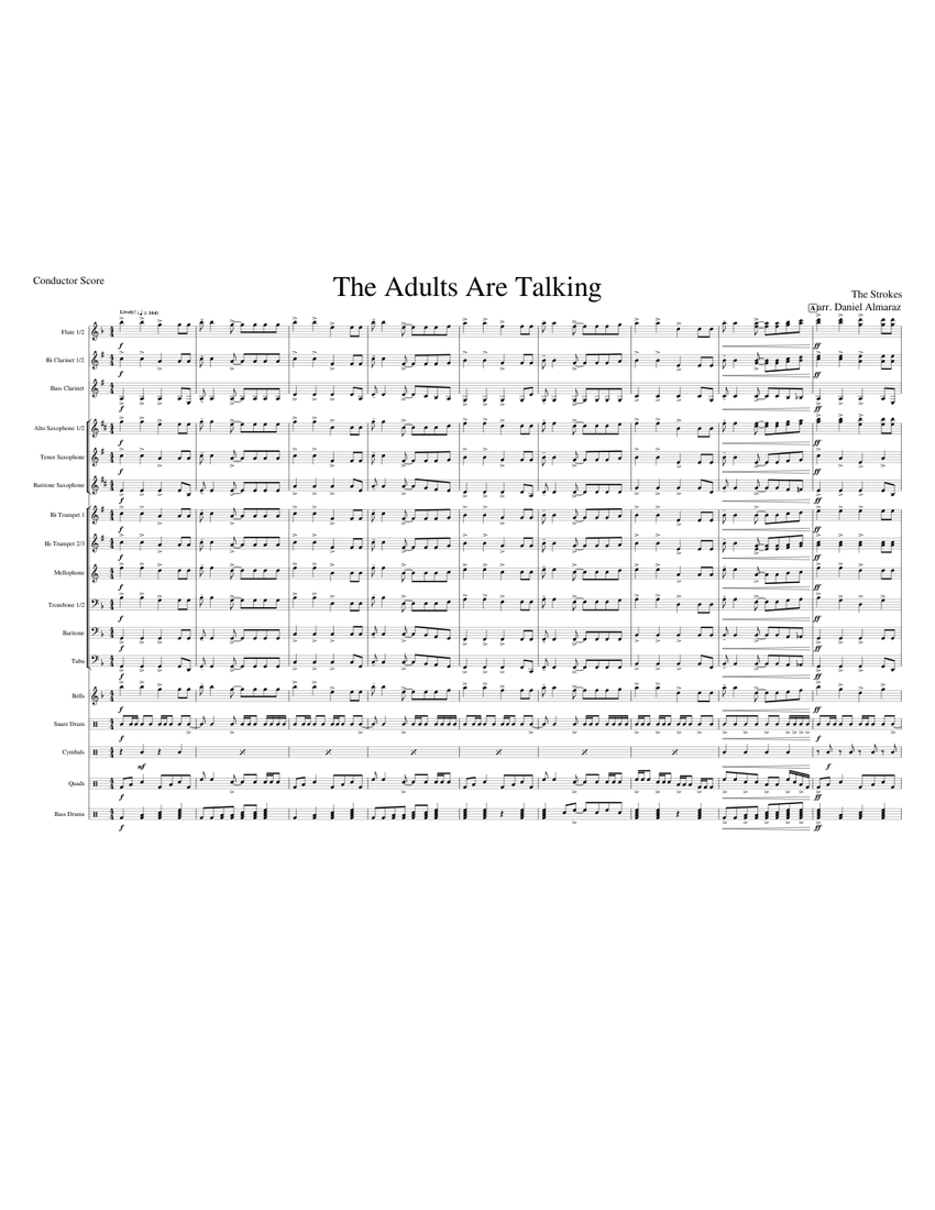 The adults are talking – The Strokes Sheet music for Vocals, Guitar, Bass  guitar, Drum group (Mixed Ensemble)