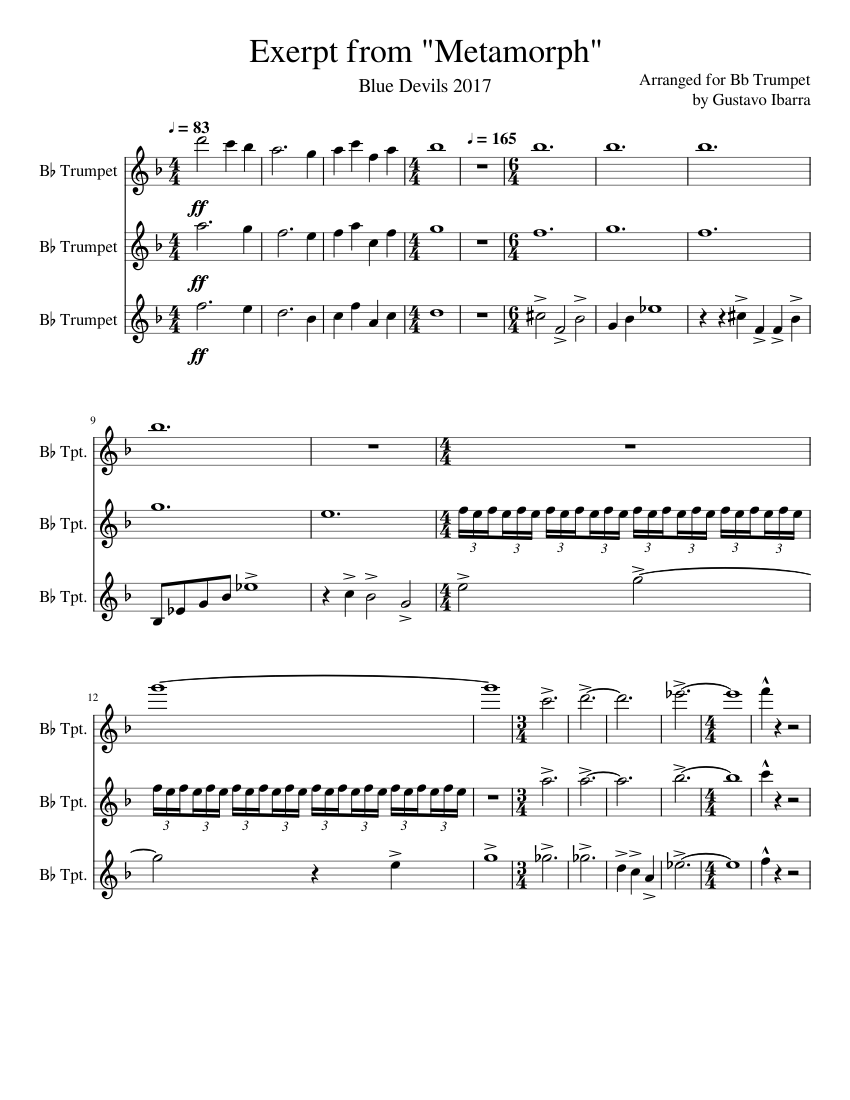 Incredibles Trumpet Trio Sheet music for Trumpet in b-flat (Mixed Trio)