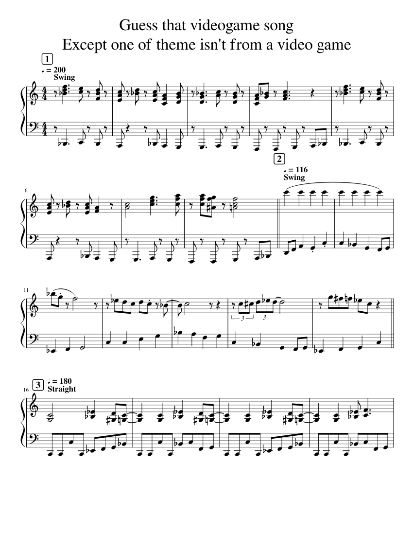 Guess that video game song (Except one of them is not from a video game ...
