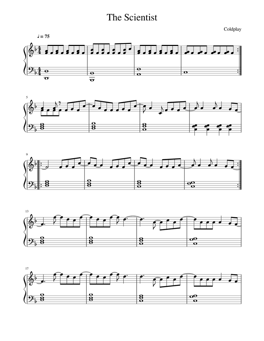 The Scientist (EASY) Sheet music for Piano (Solo) | Musescore.com