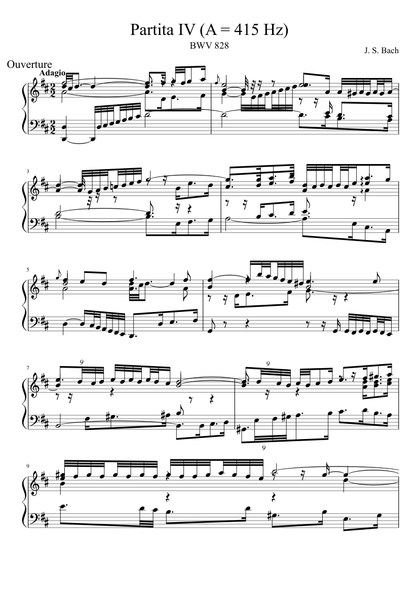 Partita in D major BWV 828
