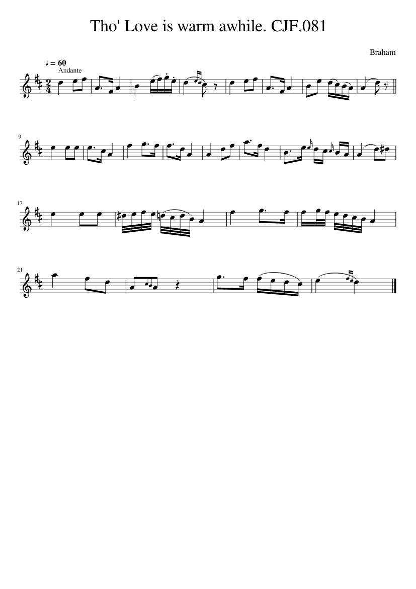 Tho' Love is warm awhile. CJF.081