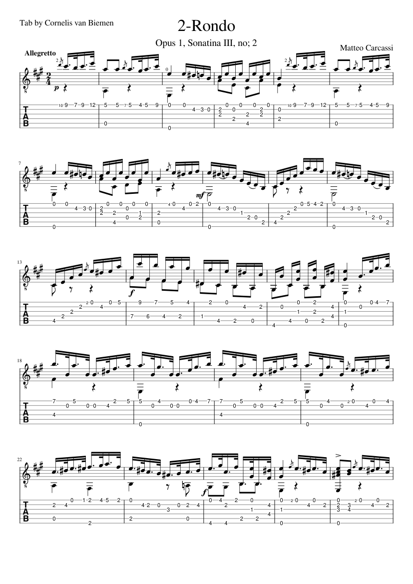 Rondo Opus 1 Sonatina III no; 2