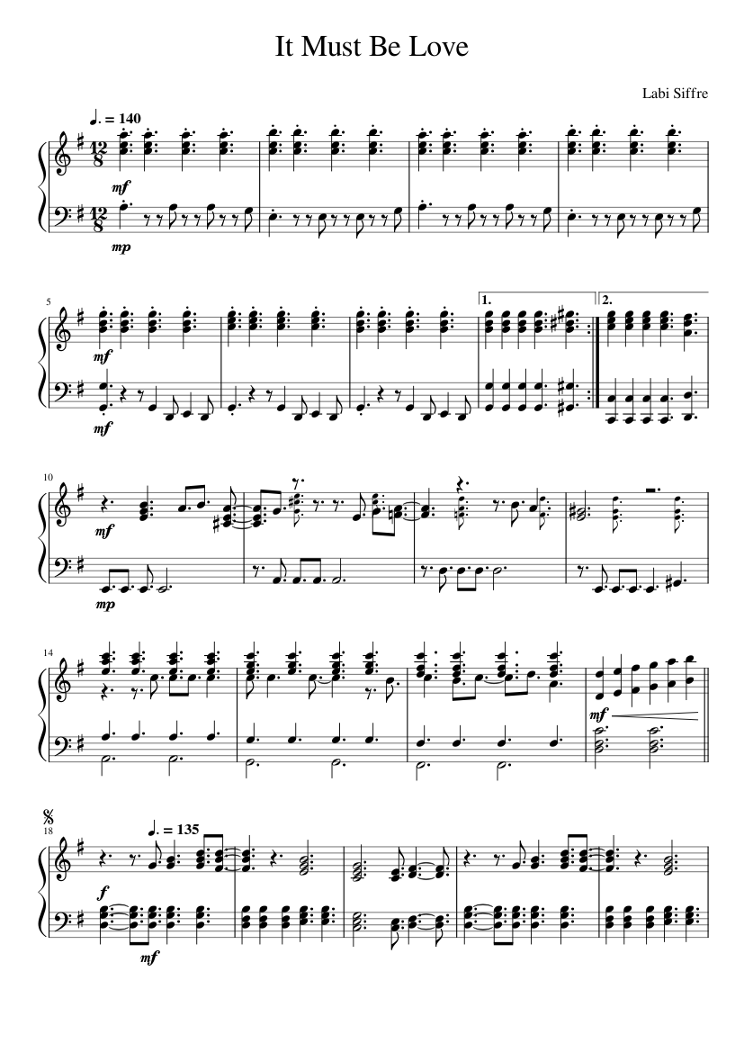 It Must Be Love – Madness Sheet music for Piano (Solo) | Musescore.com