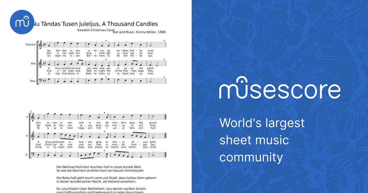 Nu Tändas Tusen Juleljus, A Thousand Candles - Emmy Köhler Sheet music ...