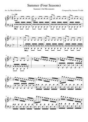 summer vivaldi sheet music | Play, print, and download in PDF or MIDI sheet  music on Musescore.com