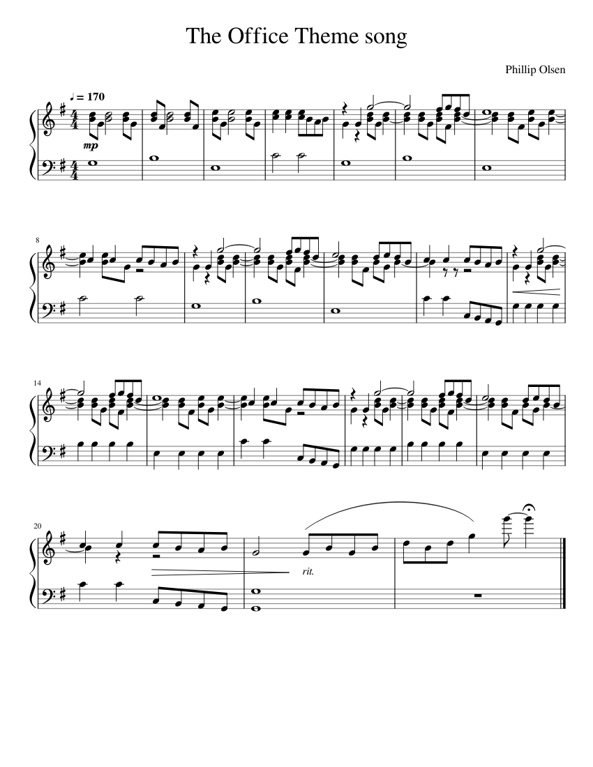 The_Office_Theme_song Sheet music for Piano (Solo) | Download and print
