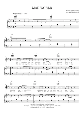 Mad World by Adam Lambert (this does not belong to me) #music #madworld  #sheetmusic