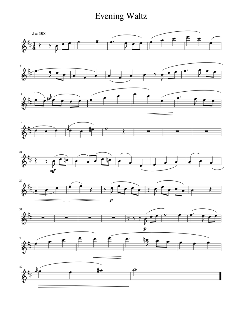 Evening Waltz Sheet music for Saxophone alto (Solo)