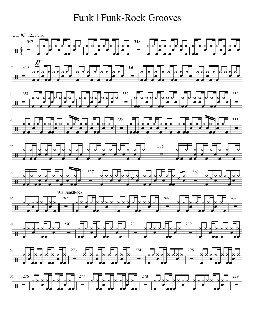 Rock Drum Grooves Sheet musicRock Drum Grooves Sheet music  