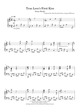 True Love's First Kiss sheet music for piano solo (PDF)
