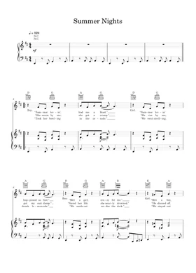Free Grease - Summer Nights by Misc Soundtrack sheet music | Download PDF  or print on Musescore.com