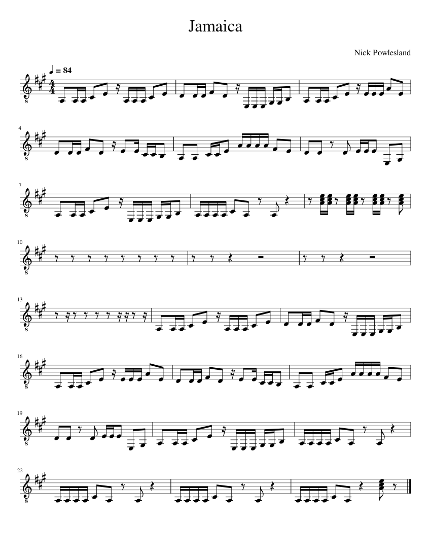 Jamaican Notes.pdf Jamaica Sheet music for Piano (Solo) Easy | Musescore.com