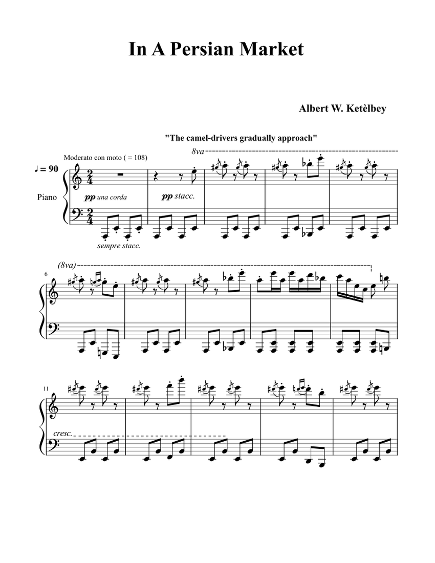In a Persian Market Albert Kètelbey Sheet music for Piano (Solo) |  Musescore.com