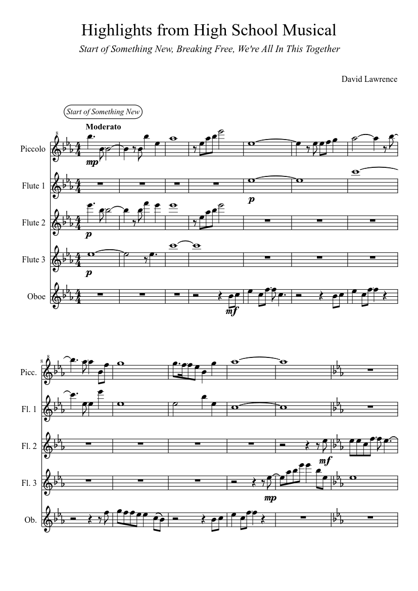 from Musical (WIP) Sheet music for Flute, Oboe (Mixed Quintet) | Musescore.com