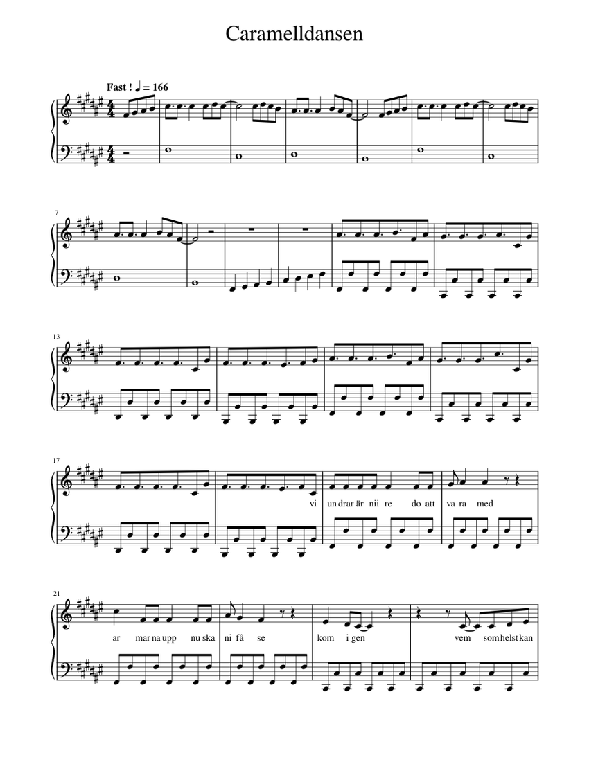 Caramelldansen piano tutorial