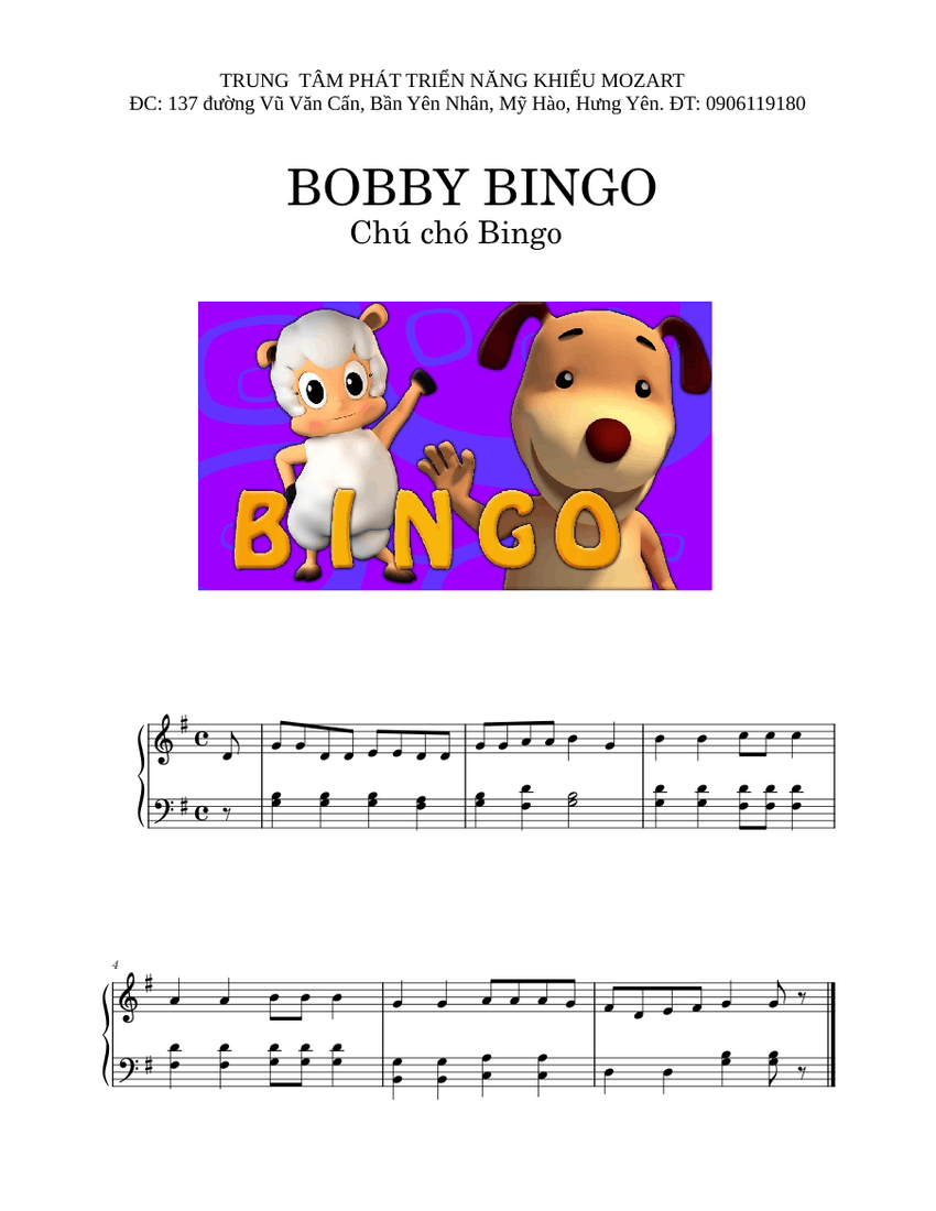 BOBBY BINGO Chú chó Bingo - MuseScore