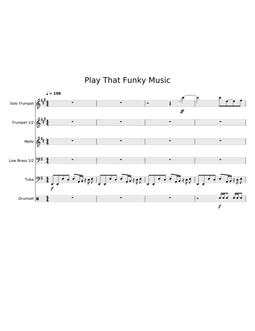Play That Funky Music Sheet music for Tuba, Trombone tenor, Trumpet in ...