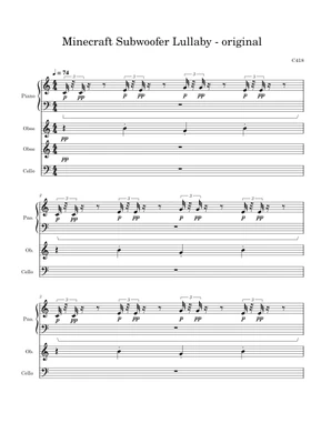 Minecraft Alpha Overworld Soundtracks - Full Transcription sheet music |  Play, print, and download in PDF or MIDI sheet music on Musescore.com