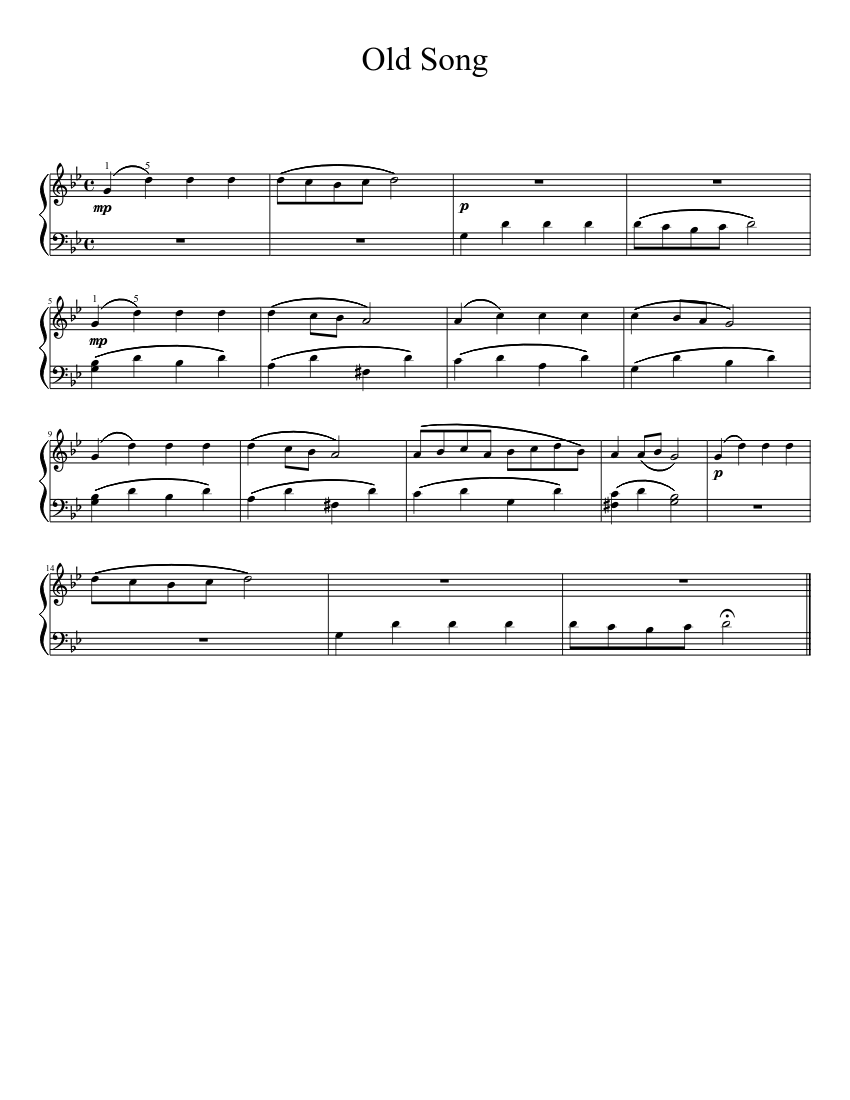 Old Song Sheet music for Piano (Solo) Easy | Musescore.com