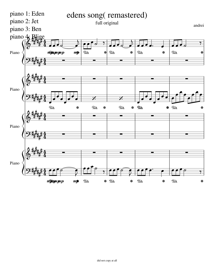eden song remastered piano tutorial