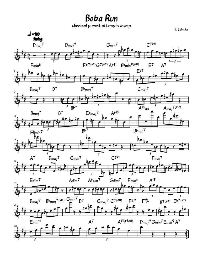 Boba Run Sheet music for Piano (Solo) Easy | Musescore.com