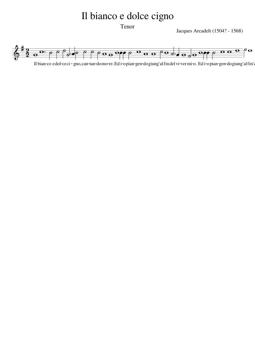 Il bianco e dolce cigno