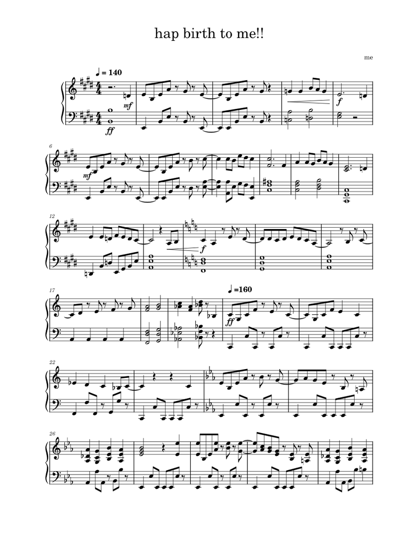 hap birth to me!! Sheet music for Piano (Solo) | Musescore.com