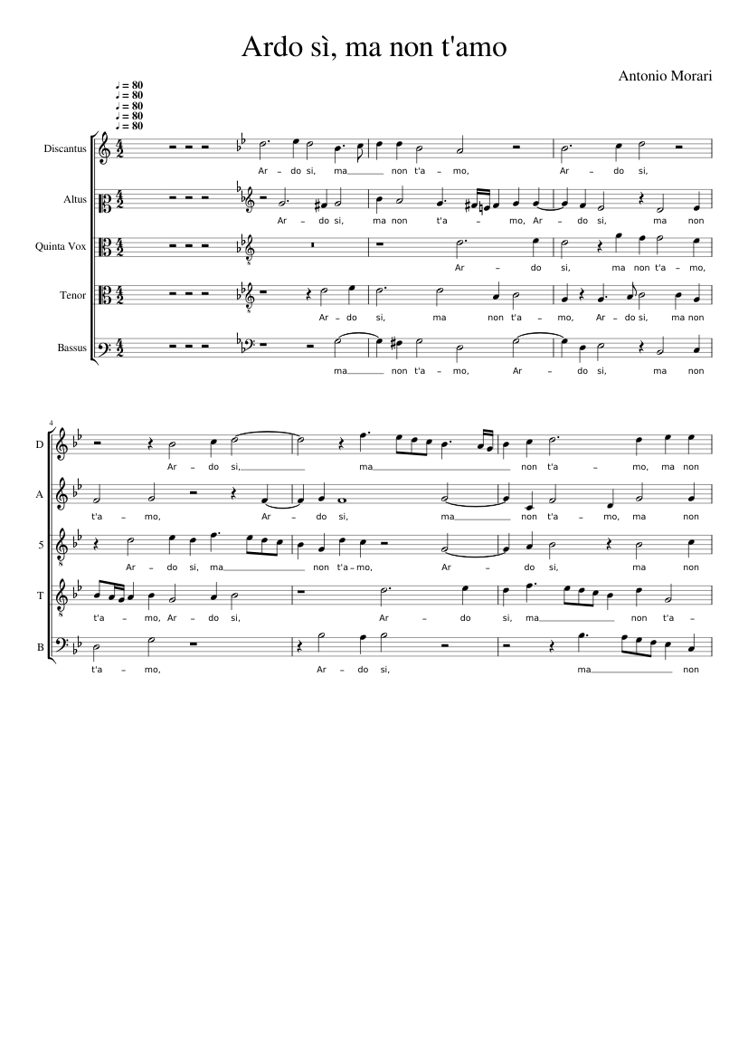 Ardo sì ma non t'amo