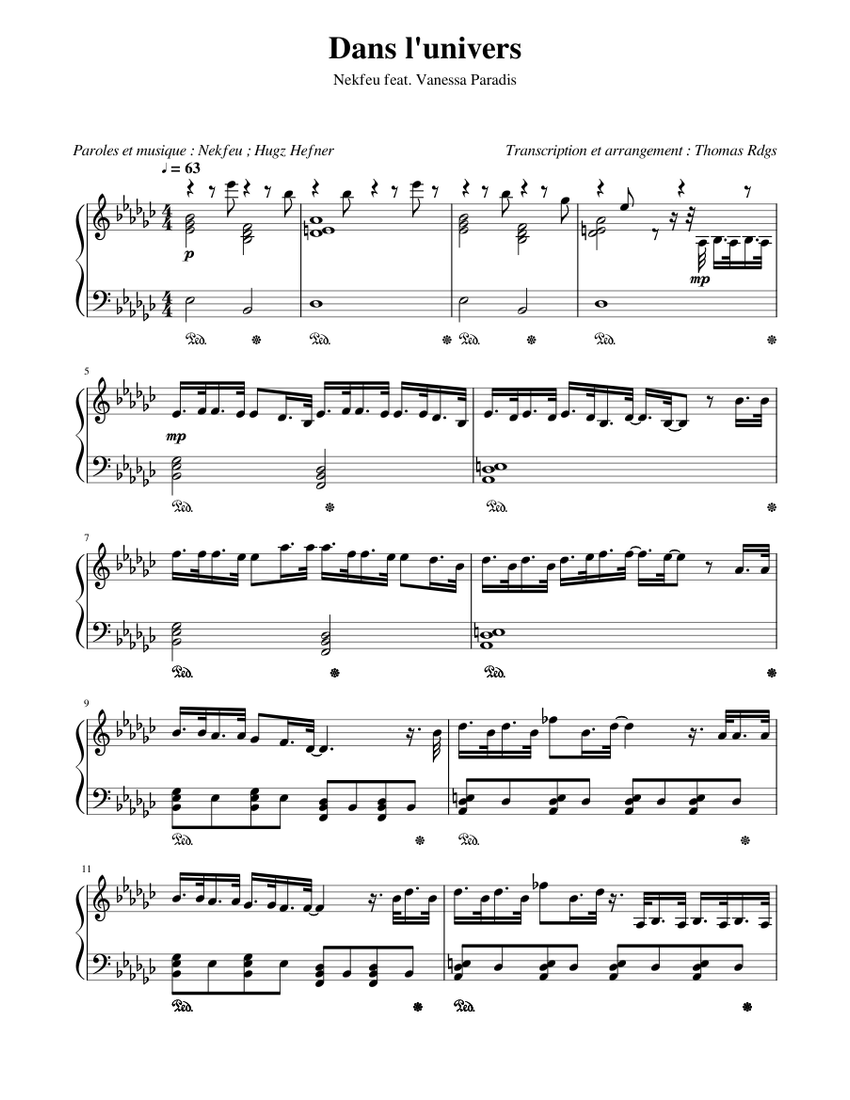 Nekfeu Feat Vanessa Paradis Dans L Univers Sheet Music For Piano Solo Musescore Com Is your network connection unstable or browser outdated? nekfeu feat vanessa paradis dans l