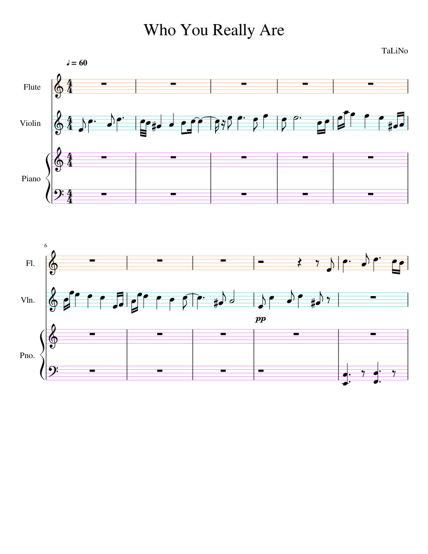 tercet Sheet music for Piano, Flute, Violin (Mixed Trio) | Musescore.com