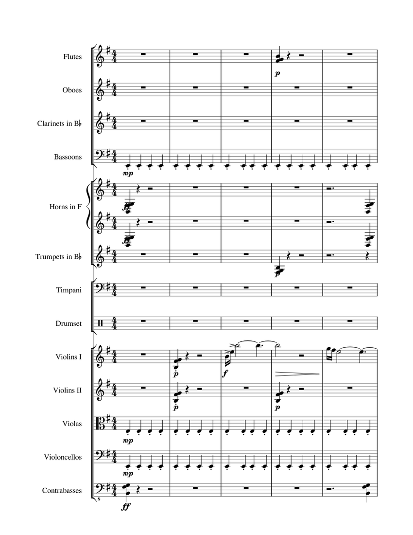 Kingsman The Secret Service Sheet Music For Trumpet In B Flat Flute Drum Group Clarinet In B Flat More Instruments Mixed Ensemble Musescore Com