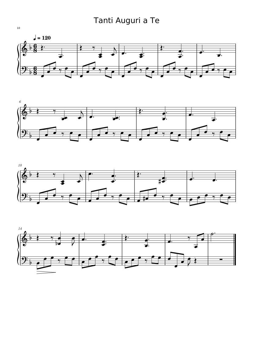 Happy Birthday to You – Misc Traditional Tanti Auguri a Te Sheet music ...