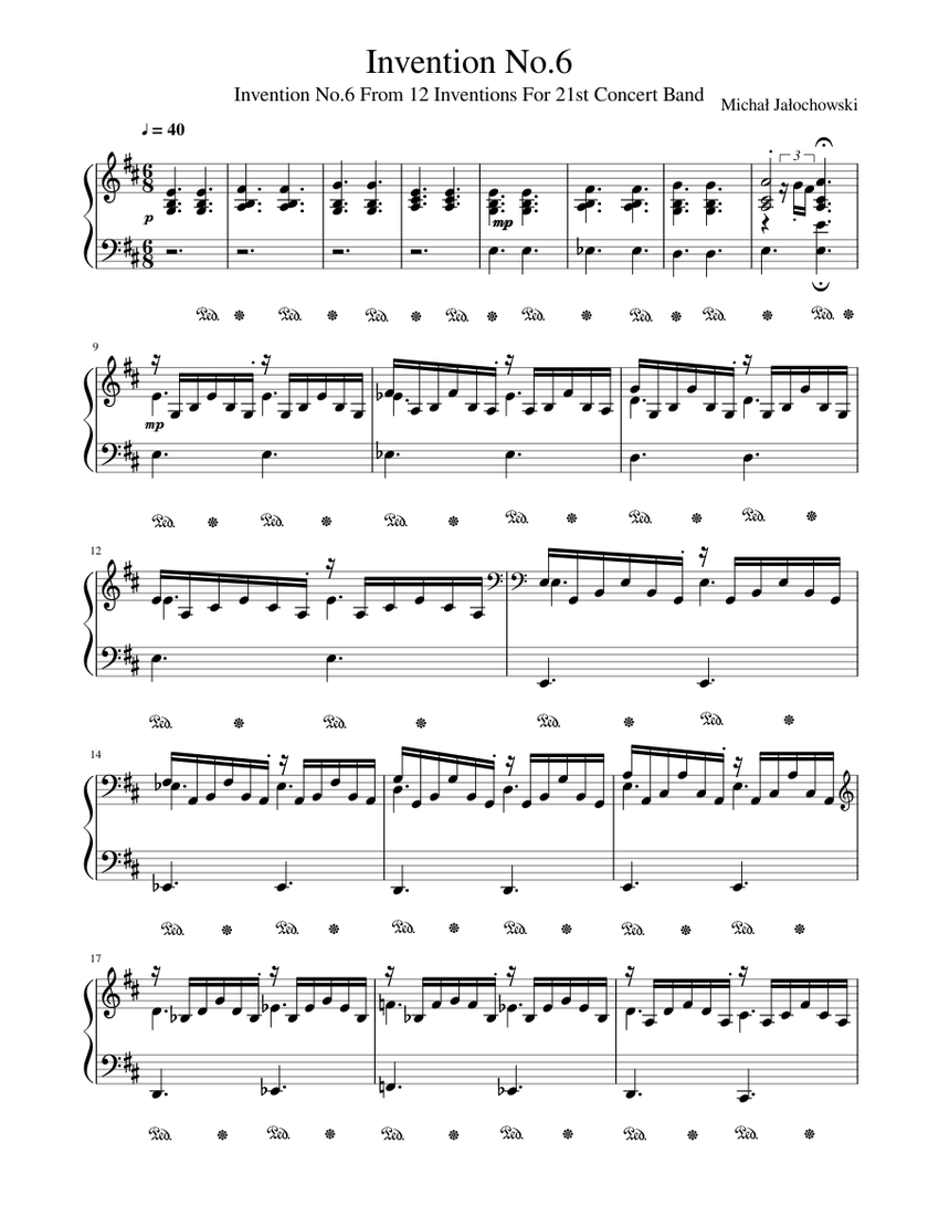 Invention No.6 - Piano Sheet music for Piano (Solo) | Musescore.com
