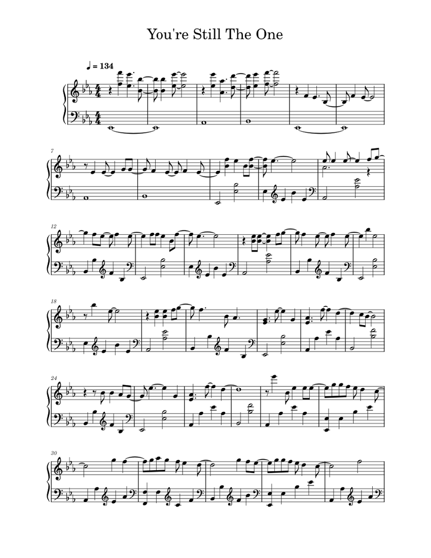 You're Still The One – Shania Twain Sheet music for Piano (Solo ...