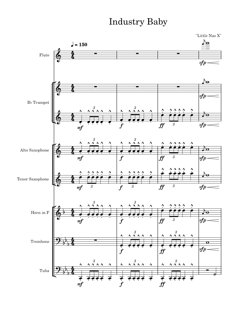 Industry Baby Lil Nas X Industry Baby Sheet music for Trombone, Tuba