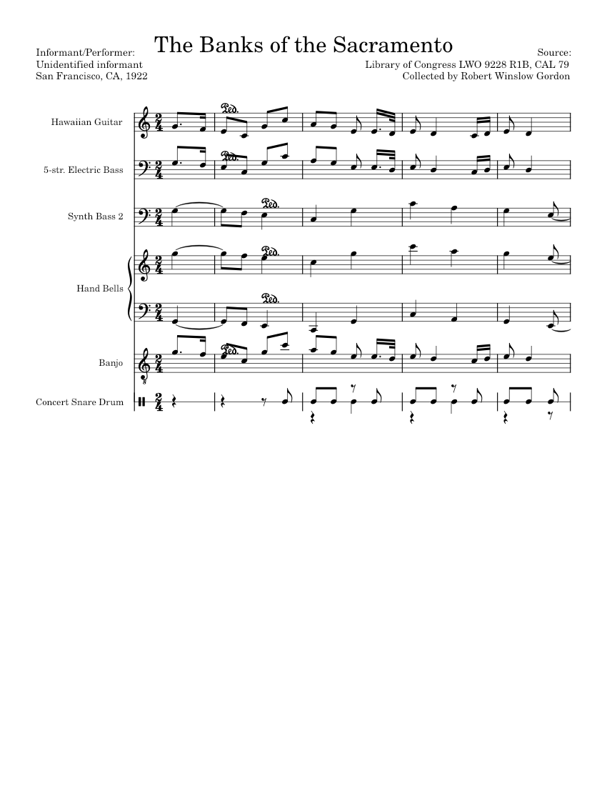 The Banks of the Sacramento Library of Congress LWO 9228 R1B, CAL 79 by