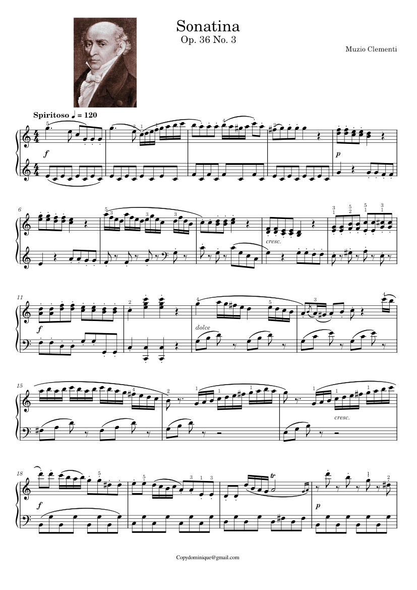 Sonatina Op.36, no.3 – Muzio Clementi Sheet Music for Piano (Solo ...