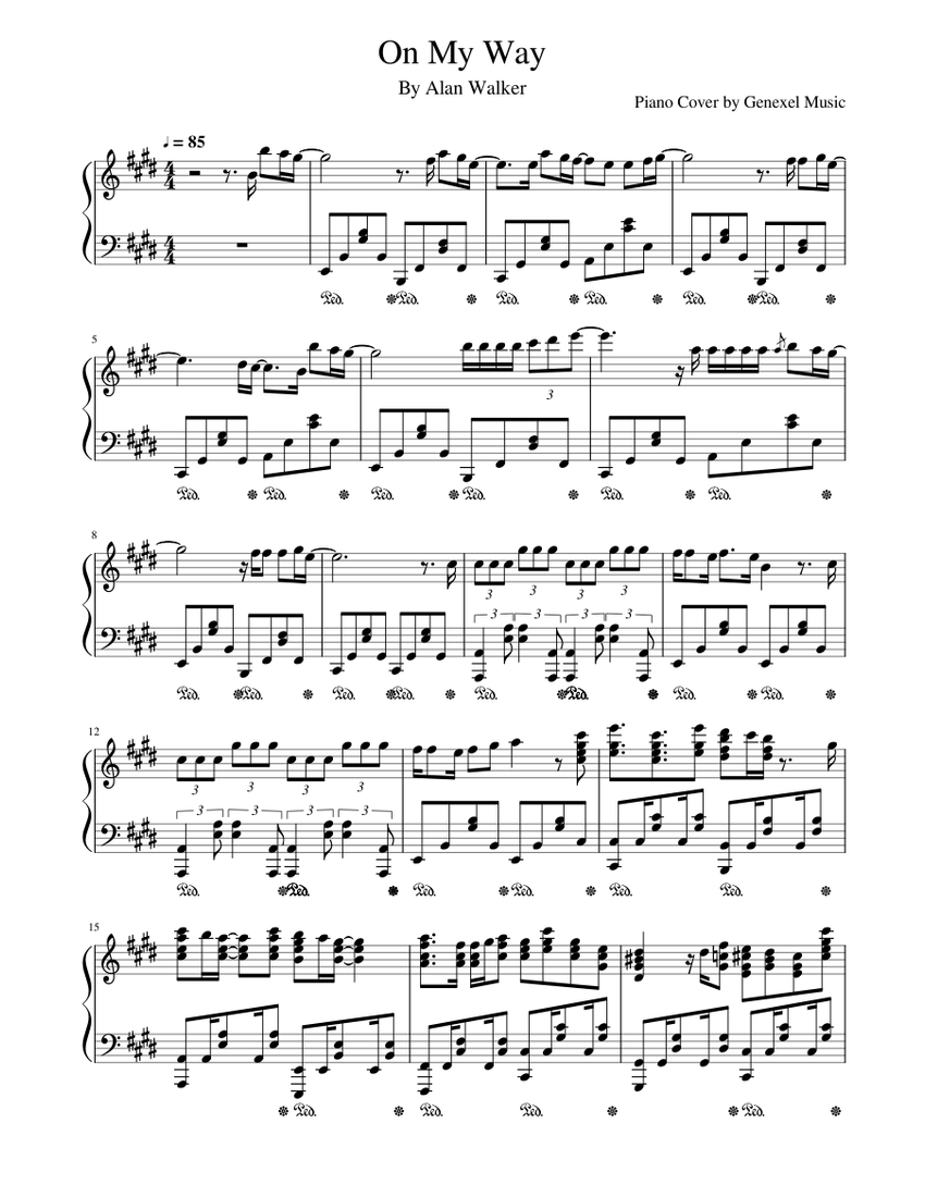 On My Way Alan Walker Sheet Music For Piano Solo Musescore Com