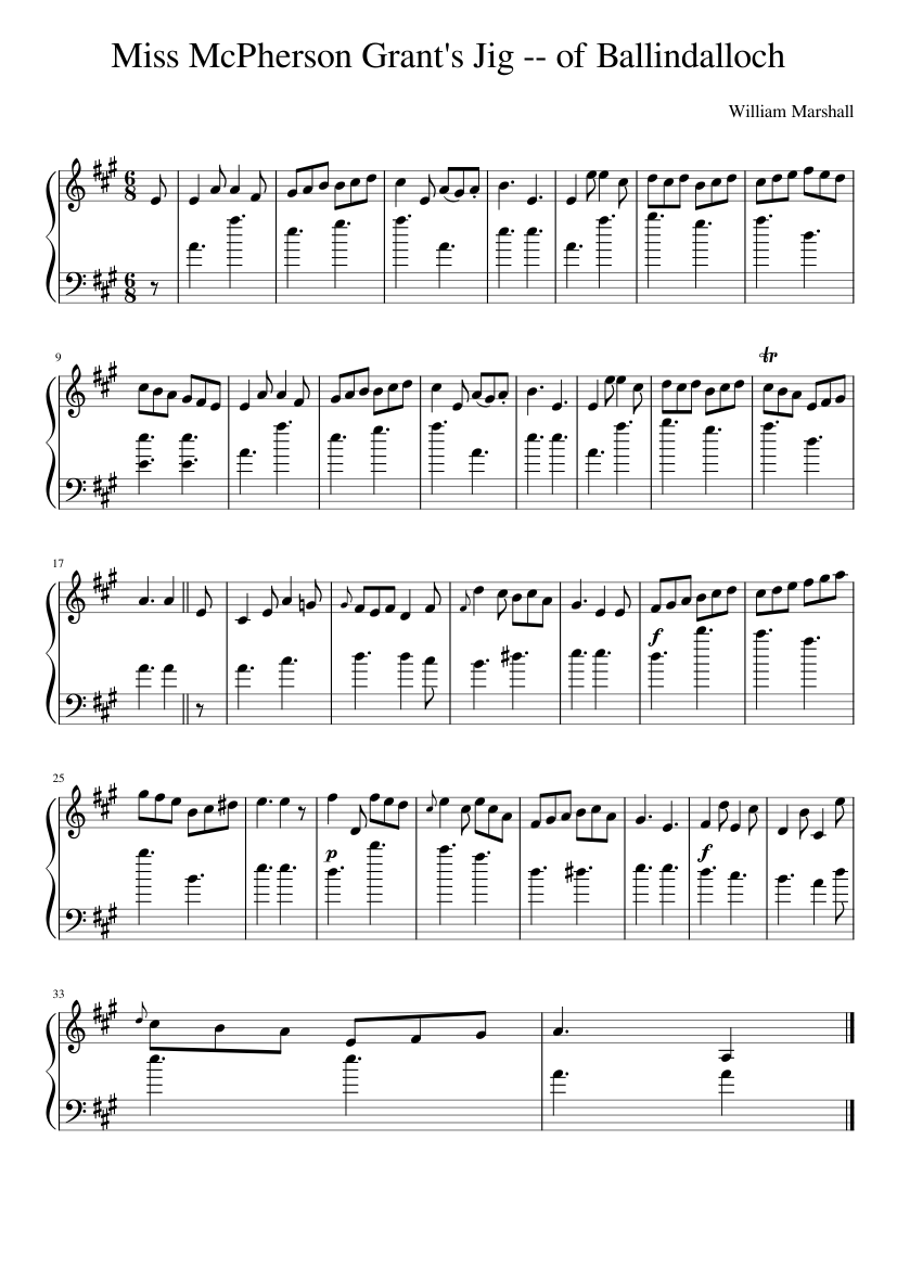 Miss McPherson Grant's Jig -- of Ballindalloch