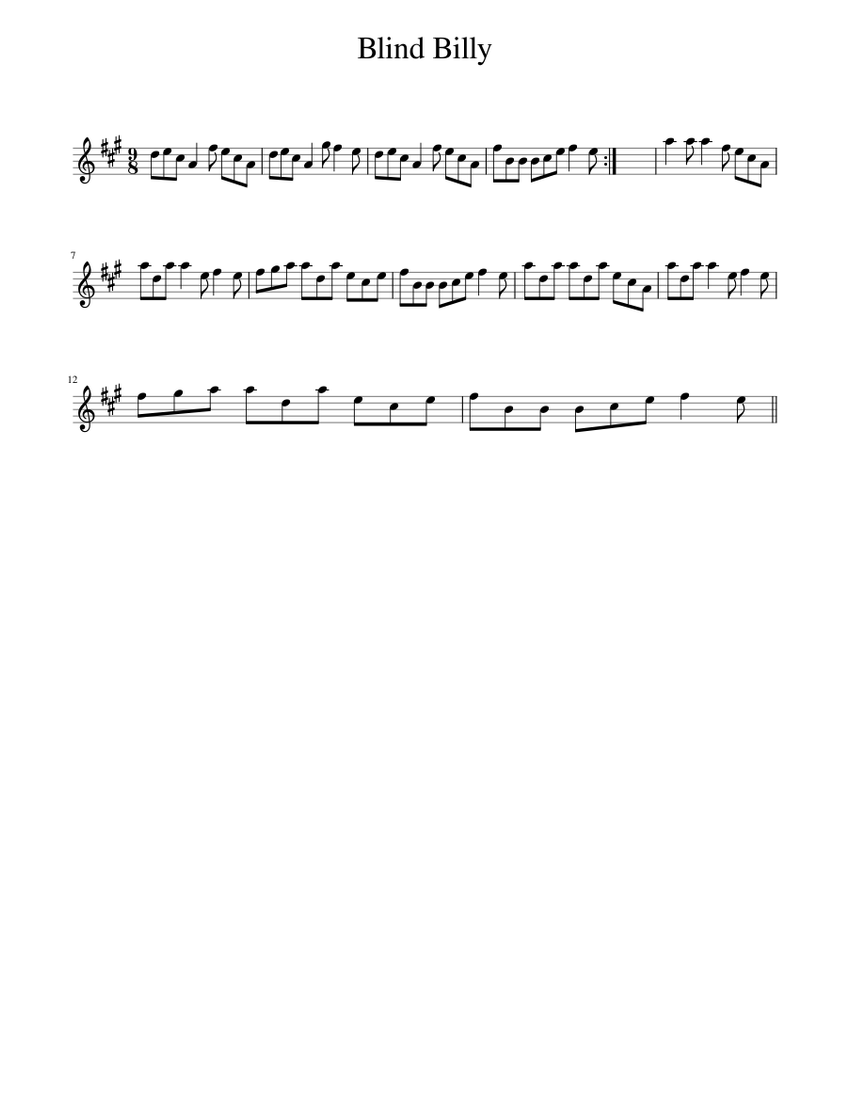 Blind Billy Sheet music for Piano (Solo) | Musescore.com