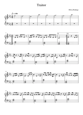 traitor sheet music for voice, piano or guitar (PDF-interactive)