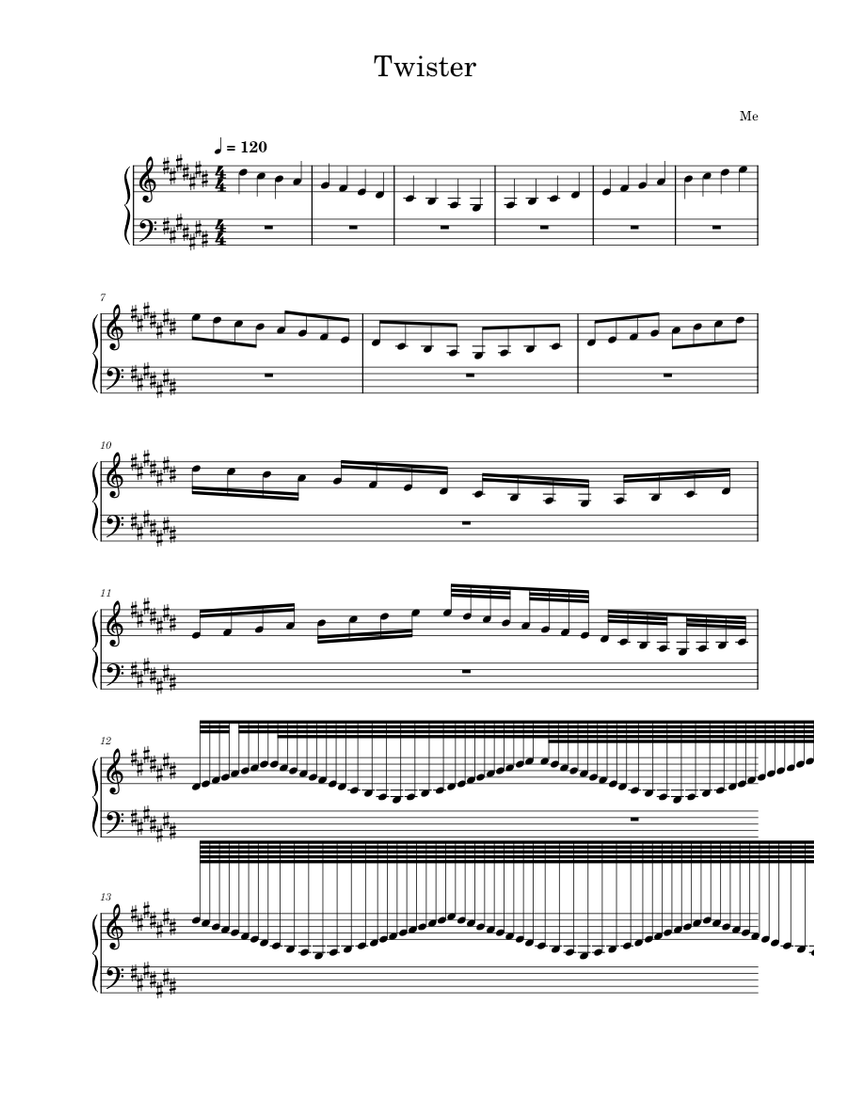 Twister Sheet music for Piano (Solo) Easy