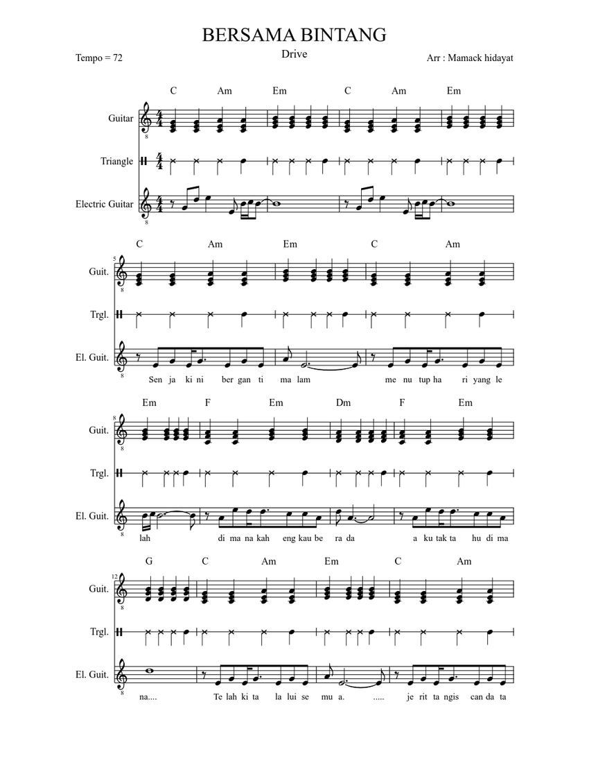 Bersama Bintang Sheet Music For Guitar Solo Musescore Com ★ lagump3downloads.com on lagump3downloads.com we do not stay all the mp3 files as they are in different websites from which we collect links in mp3 format, so that we do not violate any copyright. bersama bintang sheet music for guitar