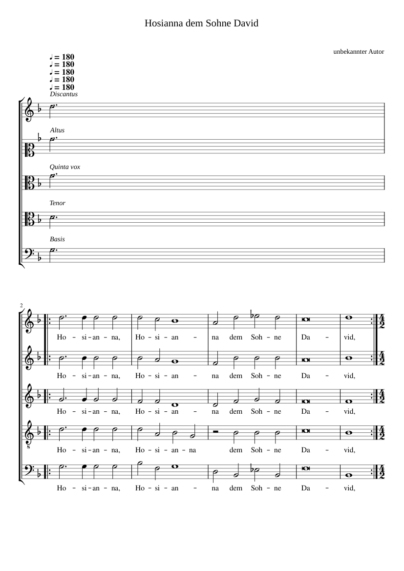 Hosianna dem Sohne Davids