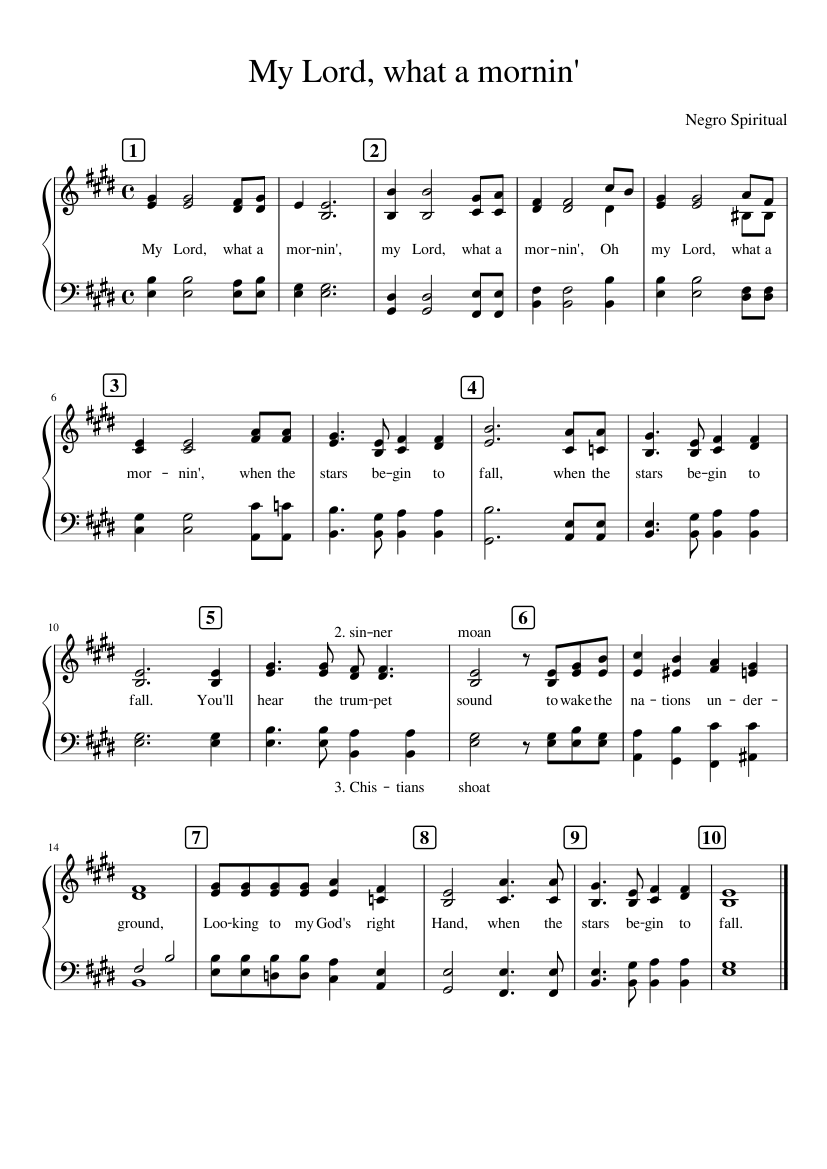 My Lord what a mornin'