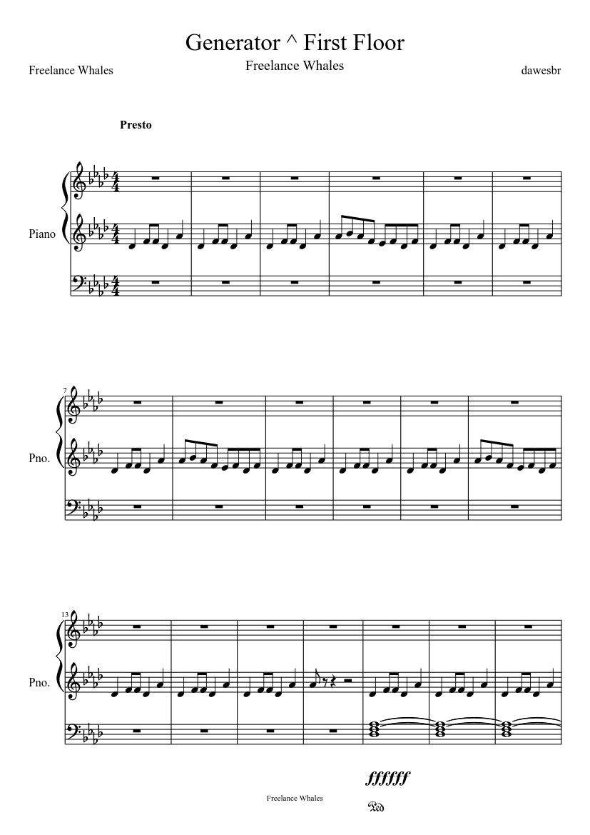 Generator ^ First Floor Sheet music for Piano (Solo) | Musescore.com