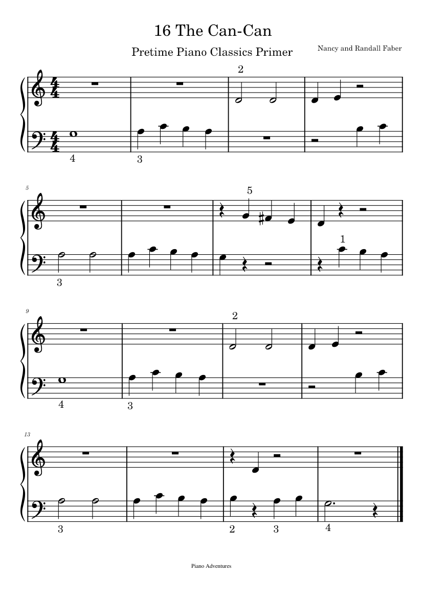 16 The Can-Can classic - Piano Adventures adv primer level 楽譜