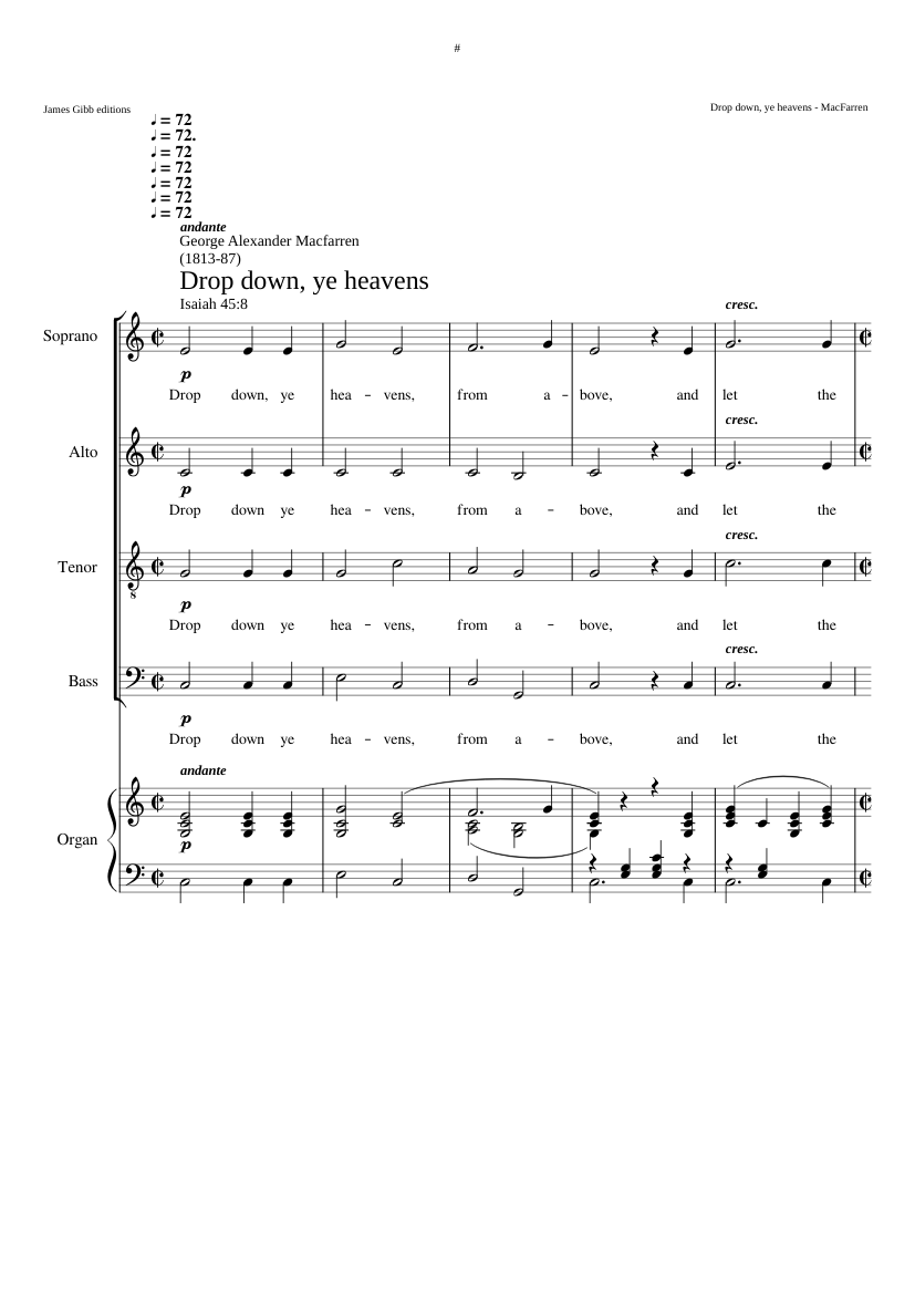 Drop down ye heavens