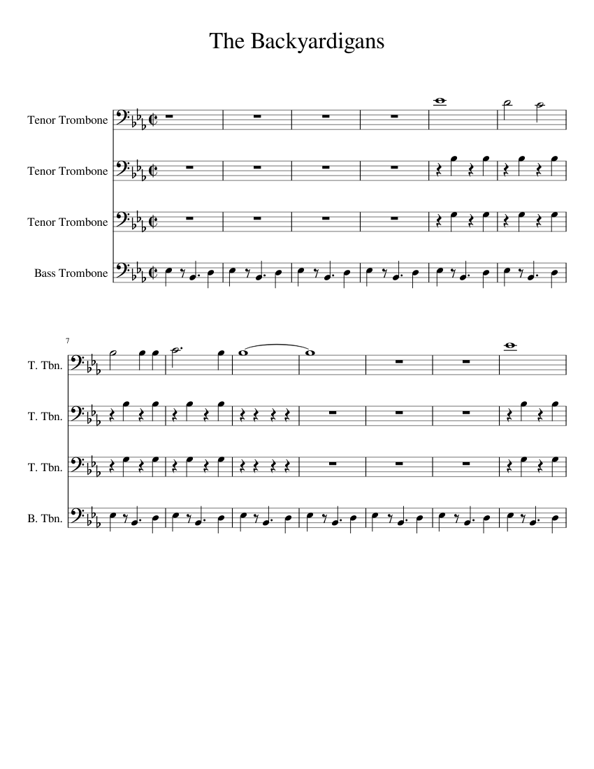 The Backyardigans Sheet Music for Trombone tenor, Trombone bass (Mixed ...